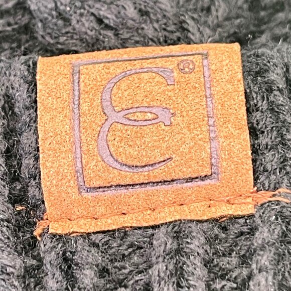 C.C. Exclusives Beanie Black Cable Knit Faux Fur Pom Pom Fall Winter Hat NWOT - Picture 6 of 10